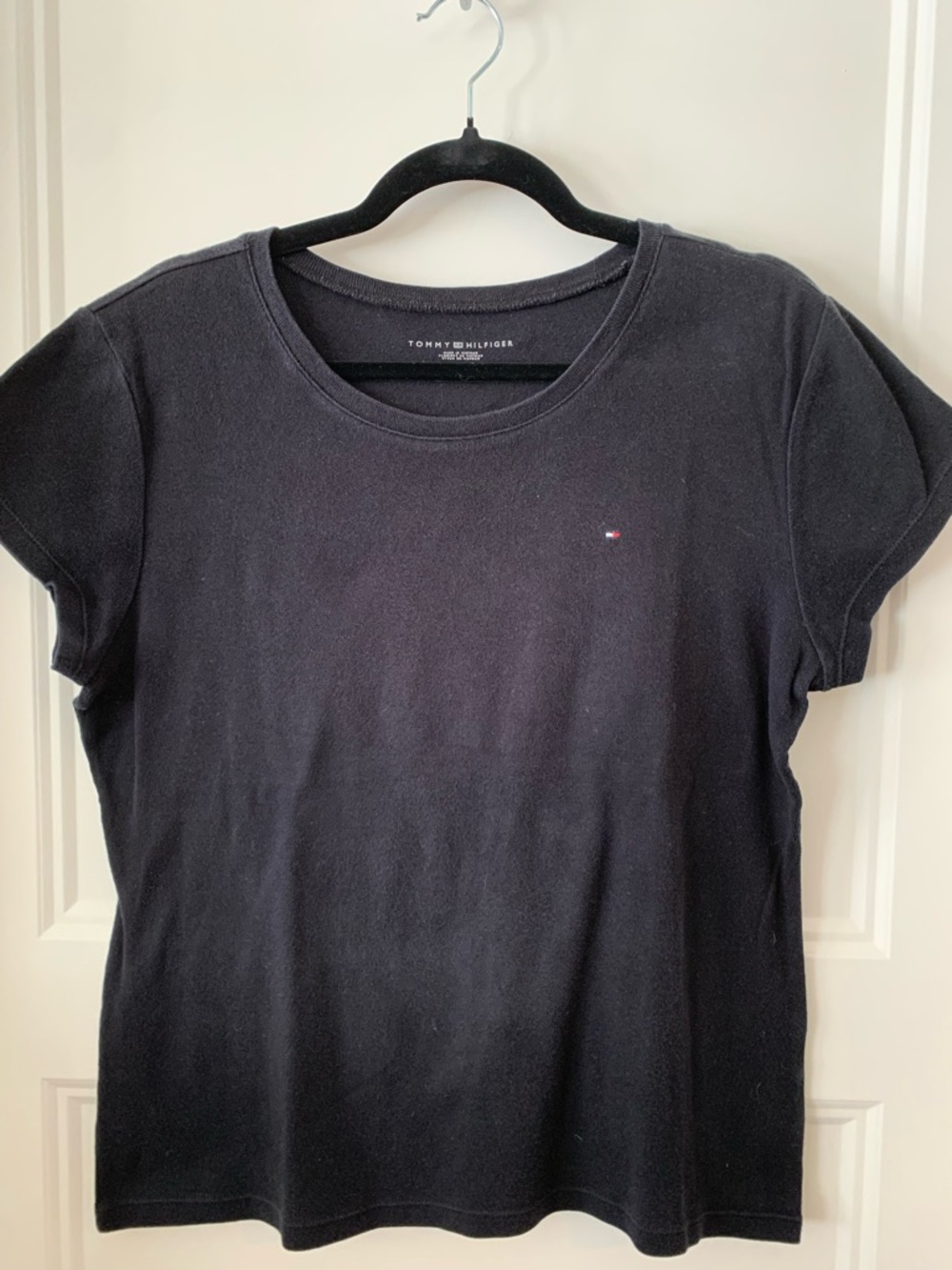 Tommy Hilfiger Black Women's Short Sleeve Logo Tee